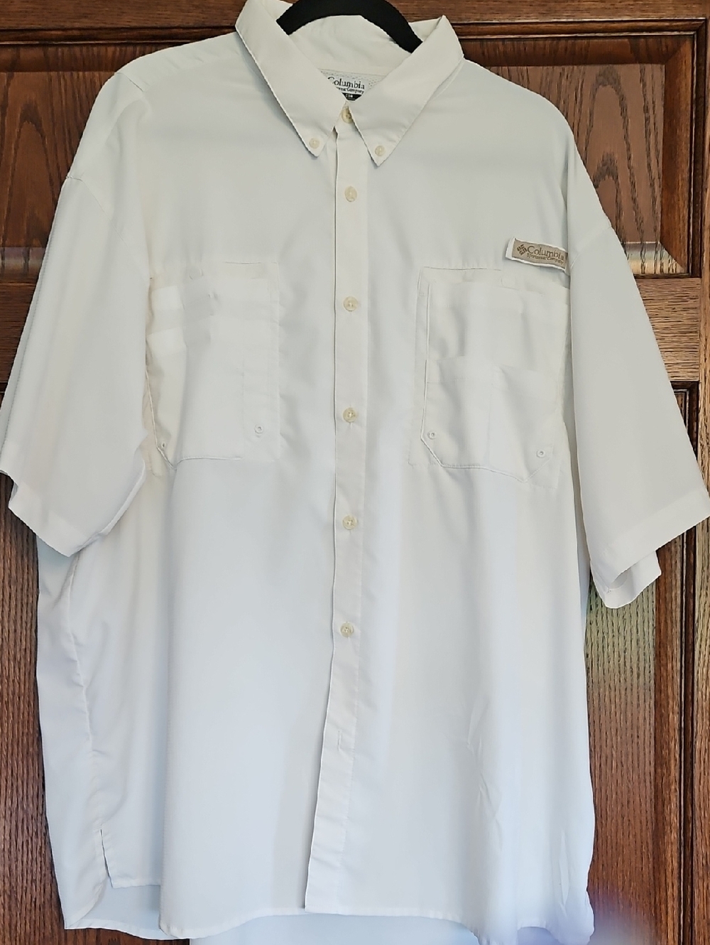 Columbia Short-Sleeve Button-Down Shirt - White XXL